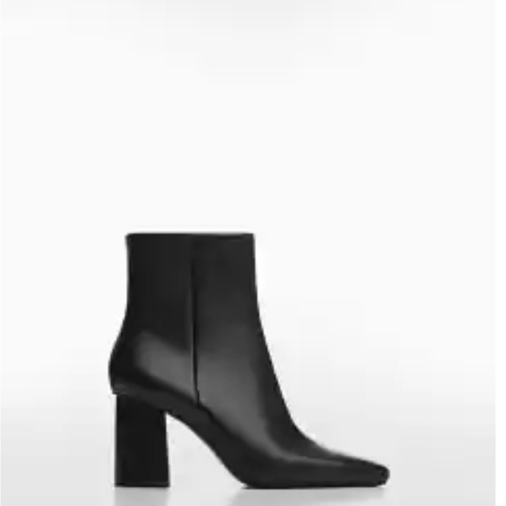 Mango Sleek Black Ankle Booties